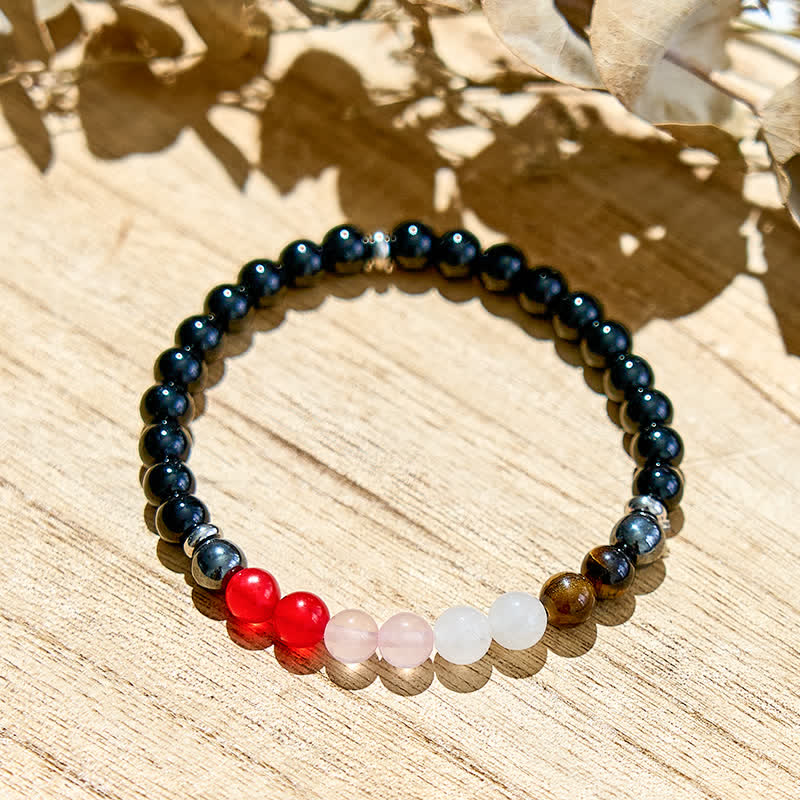 Bracelet en perles d'onyx noir en cristal naturel Olivenorma