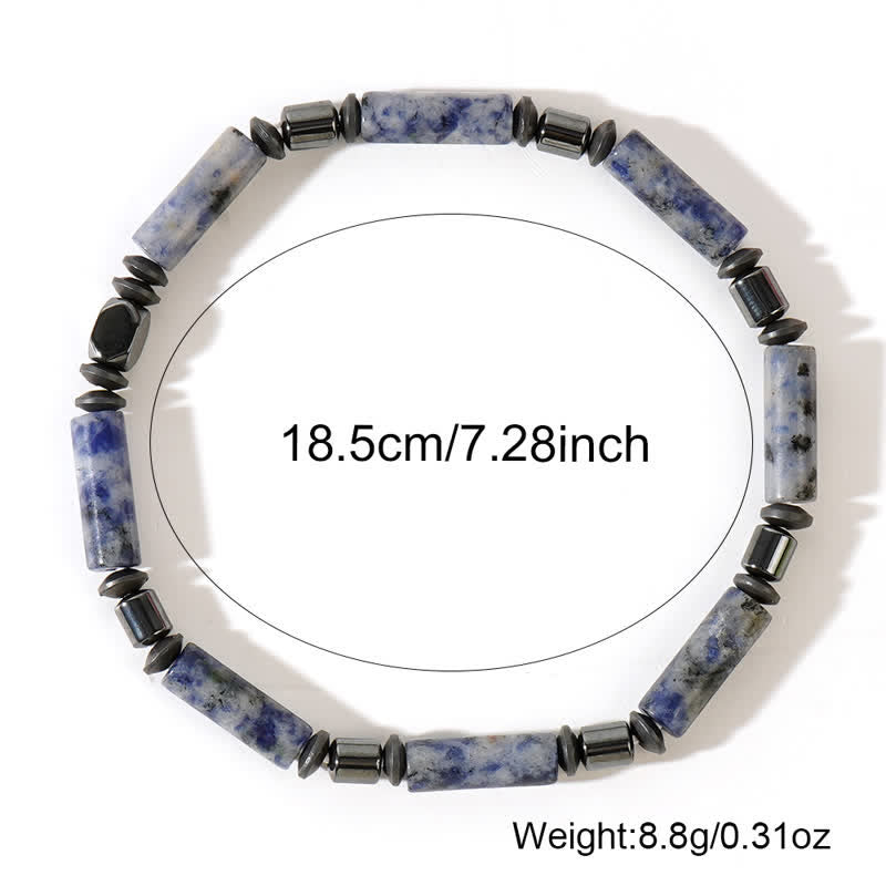 Bracelet en perles de jaspe bleu en hématite naturelle Olivenorma