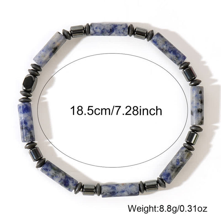 Bracelet en perles de jaspe bleu en hématite naturelle Olivenorma