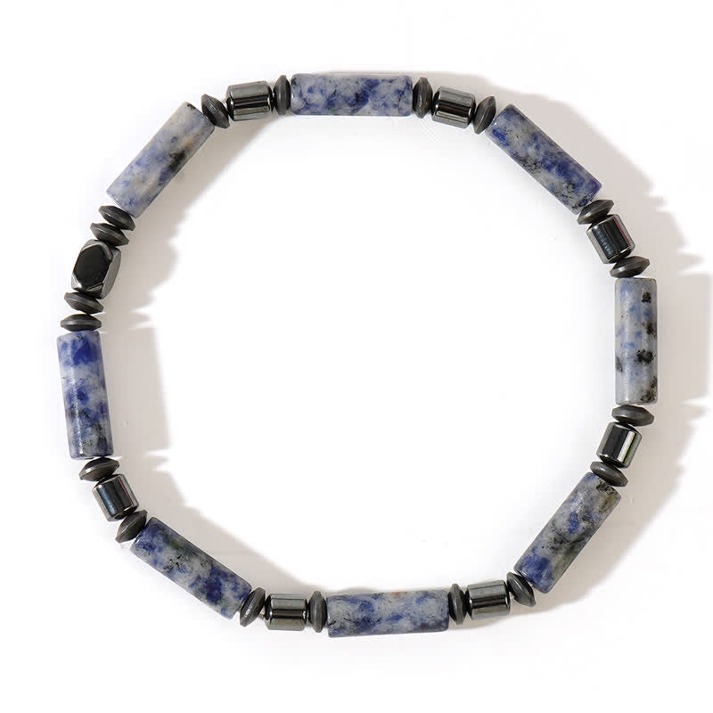 Bracelet en perles de jaspe bleu en hématite naturelle Olivenorma