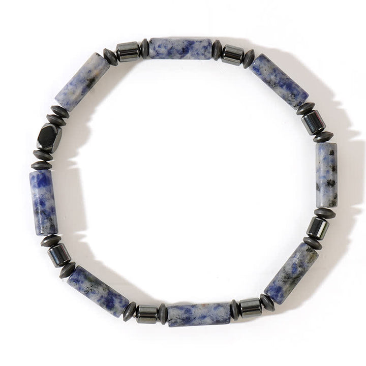 Bracelet en perles de jaspe bleu en hématite naturelle Olivenorma