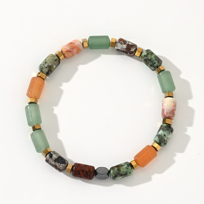Bracelet en perles de cristal naturel de cinq types Olivenorma