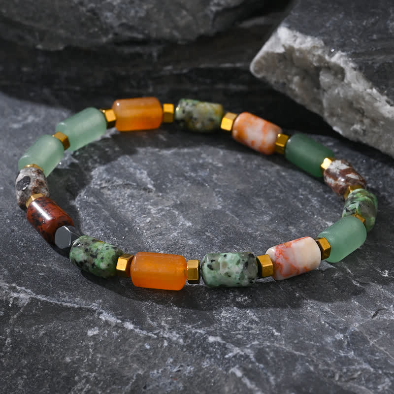 Bracelet en perles de cristal naturel de cinq types Olivenorma