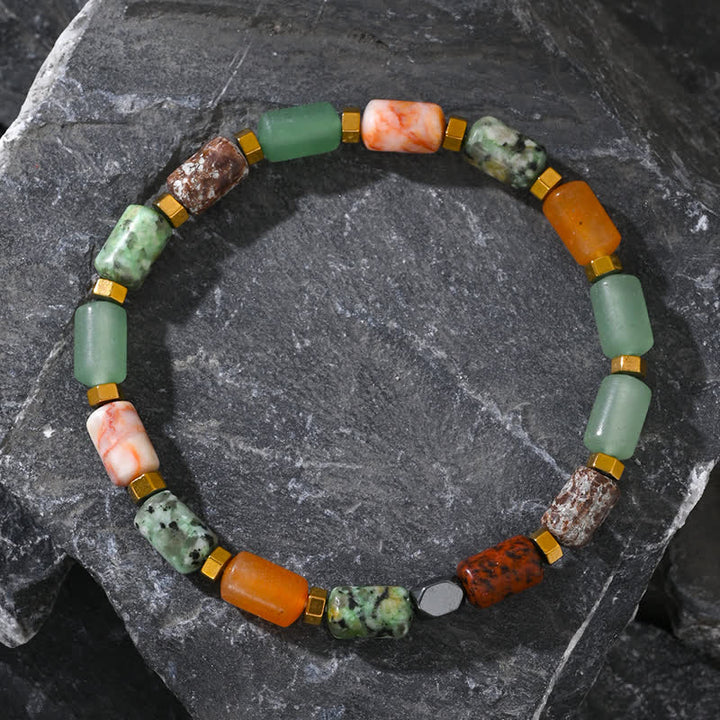 Bracelet en perles de cristal naturel de cinq types Olivenorma