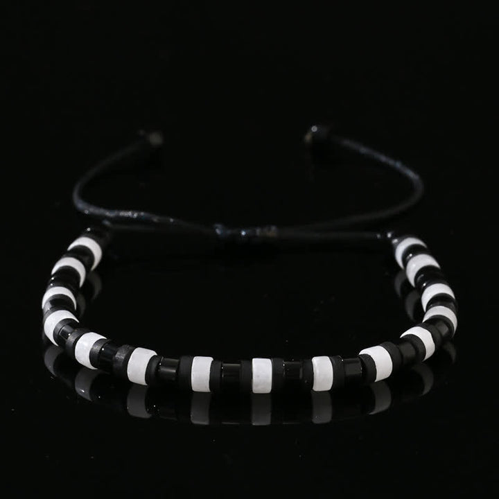 Bracelet en perles d'obsidienne en cristal transparent en forme de rouleau Olivenorma