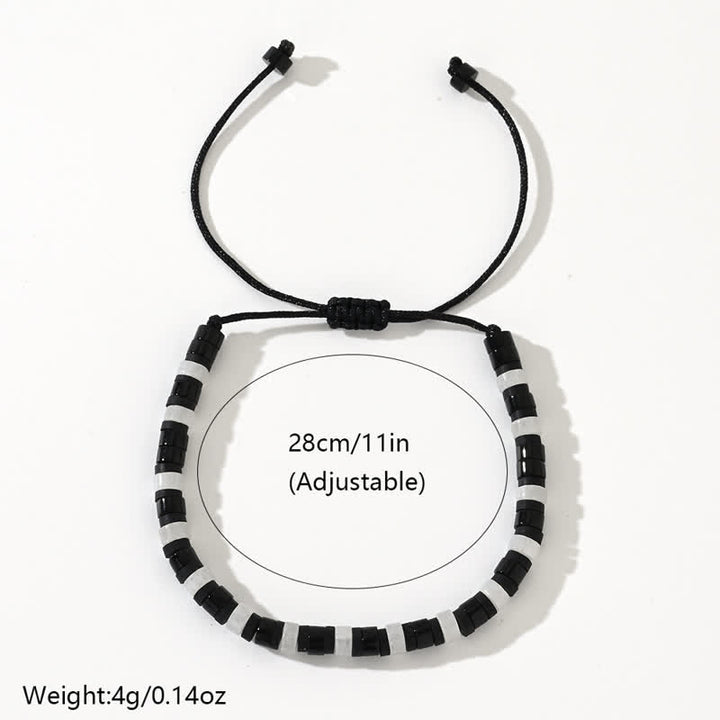 Bracelet en perles d'obsidienne en cristal transparent en forme de rouleau Olivenorma