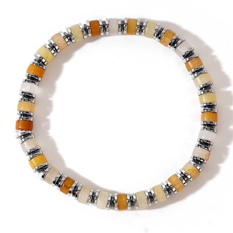 Bracelet Olivenorma en perles de rhodochrosite et pierre de soleil œil de tigre