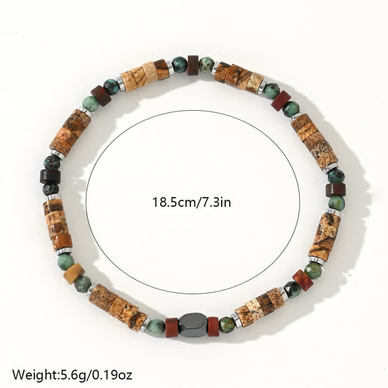 Bracelet en perles de jaspe turquoise africaine Olivenorma