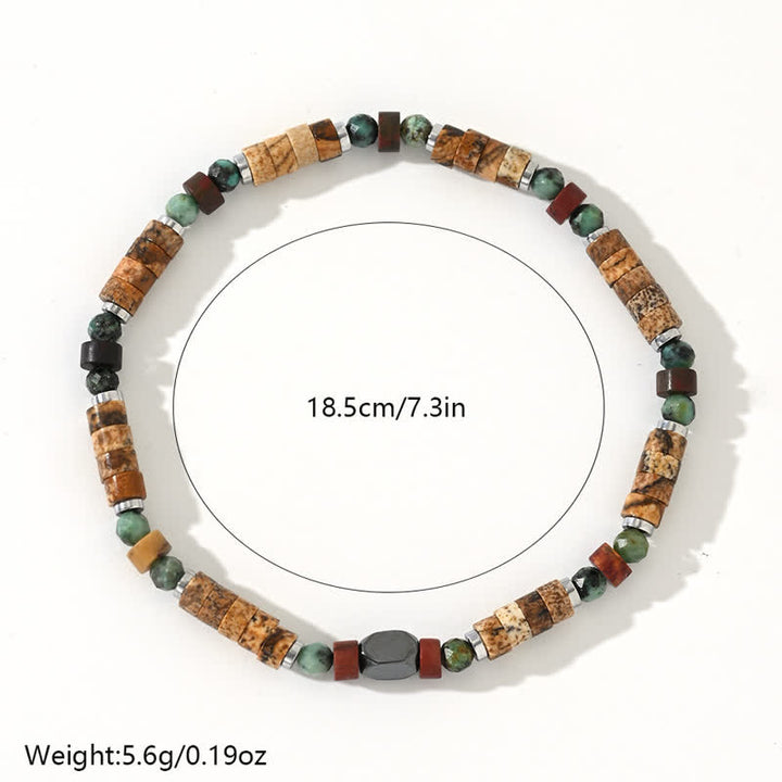 Bracelet en perles de jaspe turquoise africaine Olivenorma