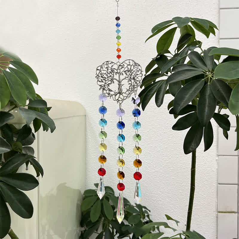 Carillon éolien attrape-soleil en fer Olivenorma Tree of Life