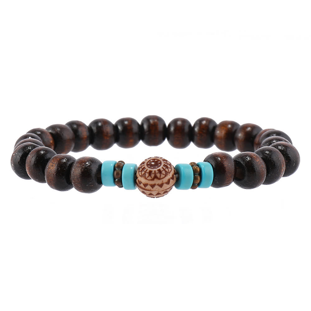 Ensemble de bracelets en cuir tressé faits main avec pierres naturelles et plumes Olivenorma