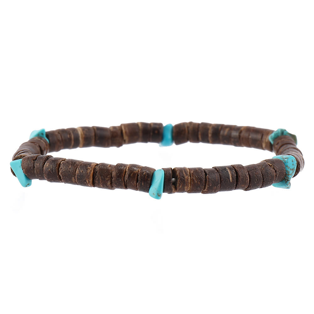 Ensemble de bracelets en cuir tressé faits main avec pierres naturelles et plumes Olivenorma