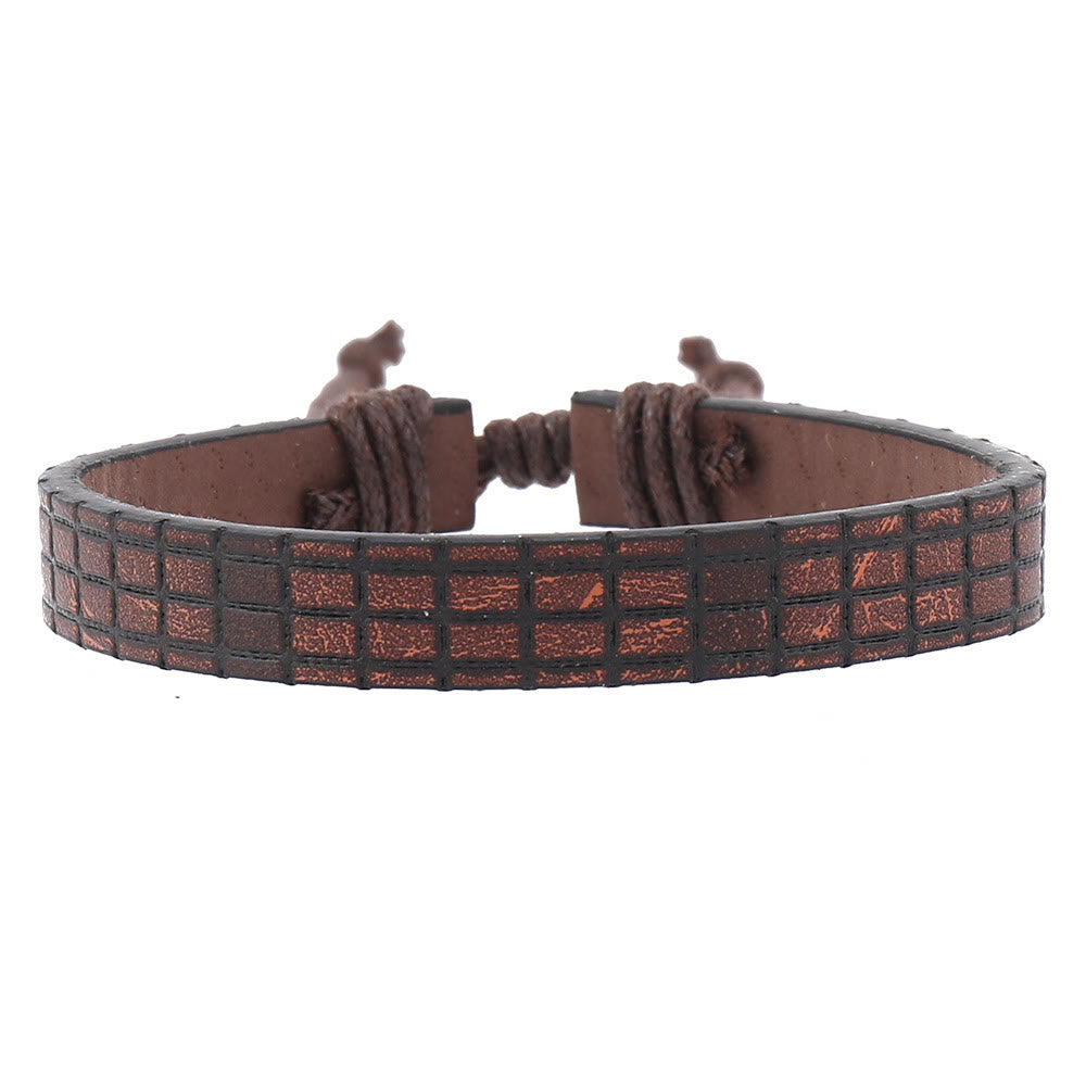 Ensemble de bracelets en cuir tressé faits main avec pierres naturelles et plumes Olivenorma