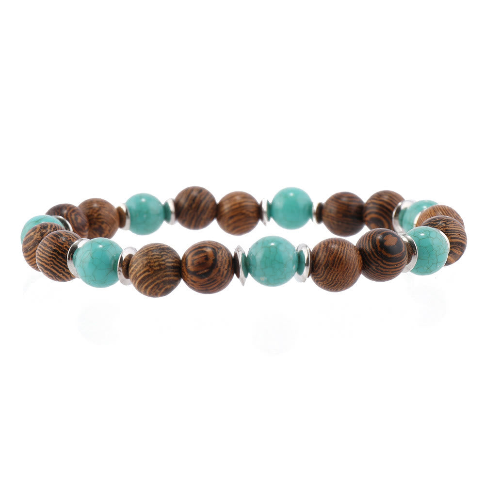 Ensemble de bracelets multicouches en cuir et pierres précieuses contre le mauvais œil turc Olivenorma