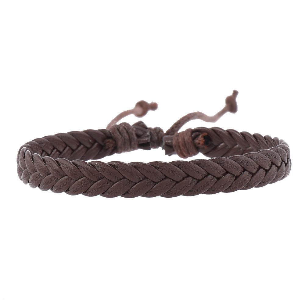 Ensemble de bracelets multicouches en cuir et pierres précieuses contre le mauvais œil turc Olivenorma