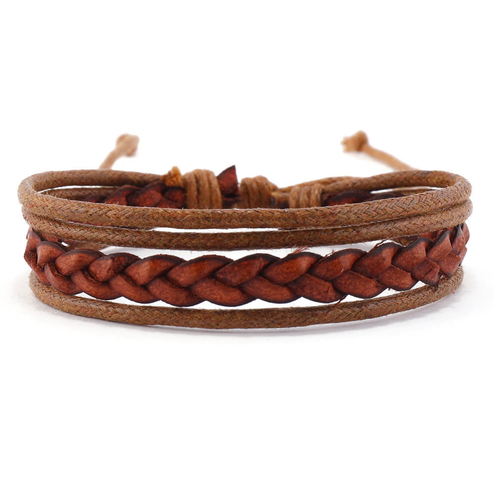 Bracelet tressé en perles de bois multicouches turquoise Olivenorma