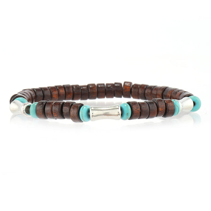 Bracelets en fil ciré en coquille de noix de coco turquoise tortue Olivenorma