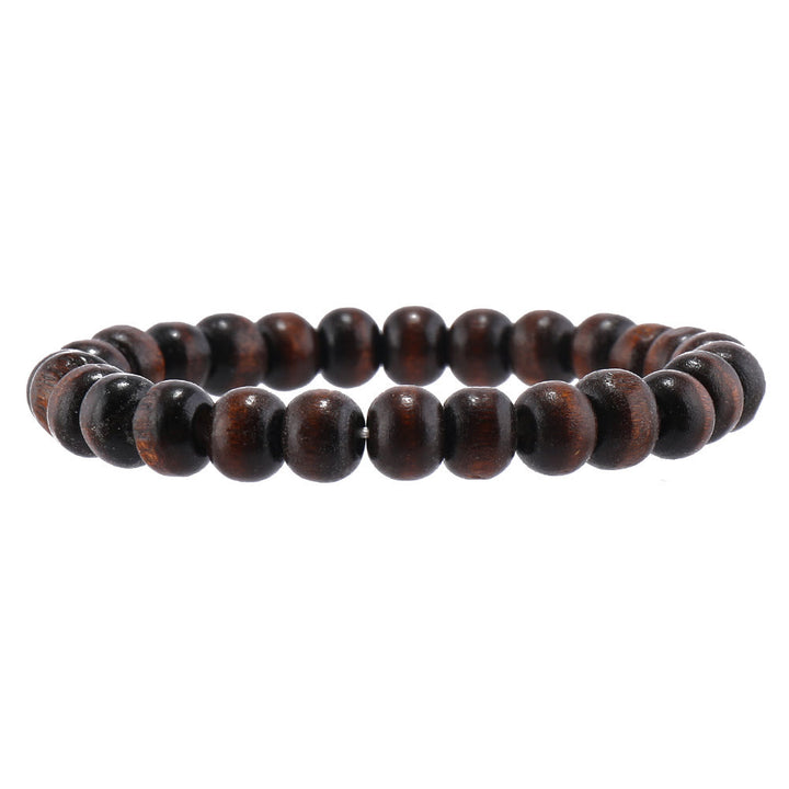 Ensemble de bracelets en perles de bois et plumes turquoise Olivenorma