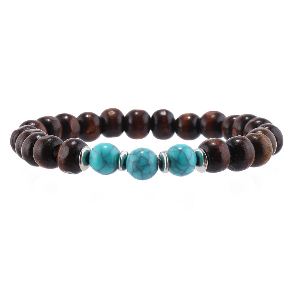 Lot de 5 bracelets de protection contre le mauvais œil en perles turquoise Olivenorma