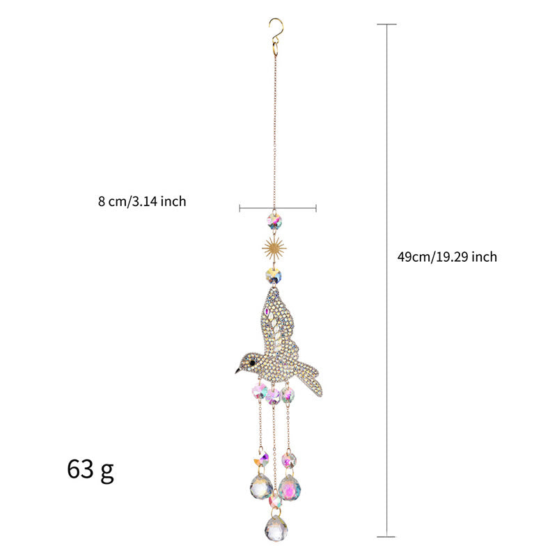 Carillon éolien attrape-soleil en cristal à prisme colibri Olivenorma