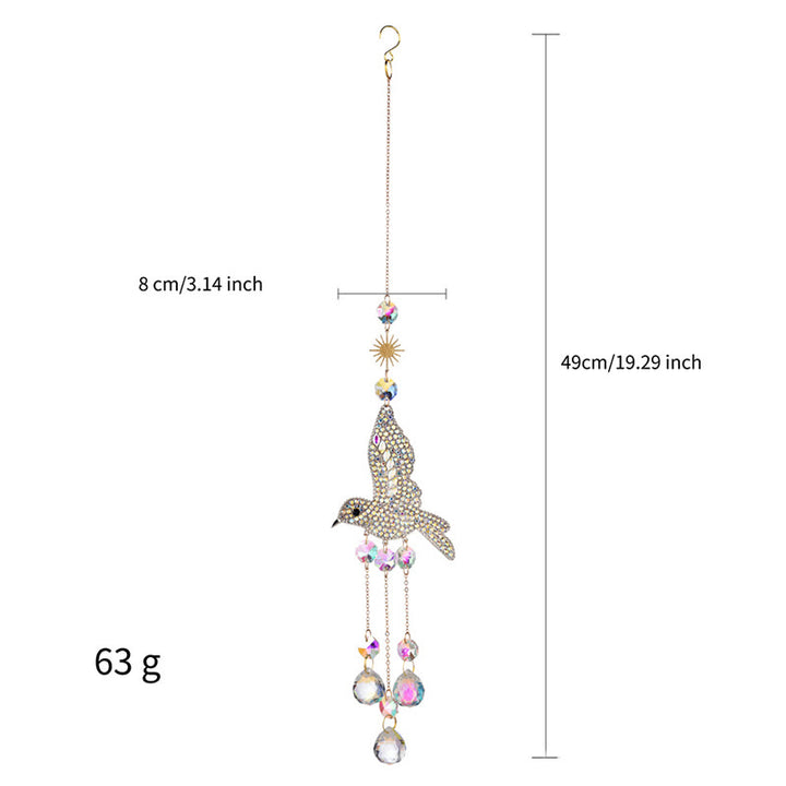 Carillon éolien attrape-soleil en cristal à prisme colibri Olivenorma
