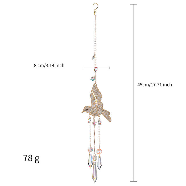 Carillon éolien attrape-soleil en cristal à prisme colibri Olivenorma