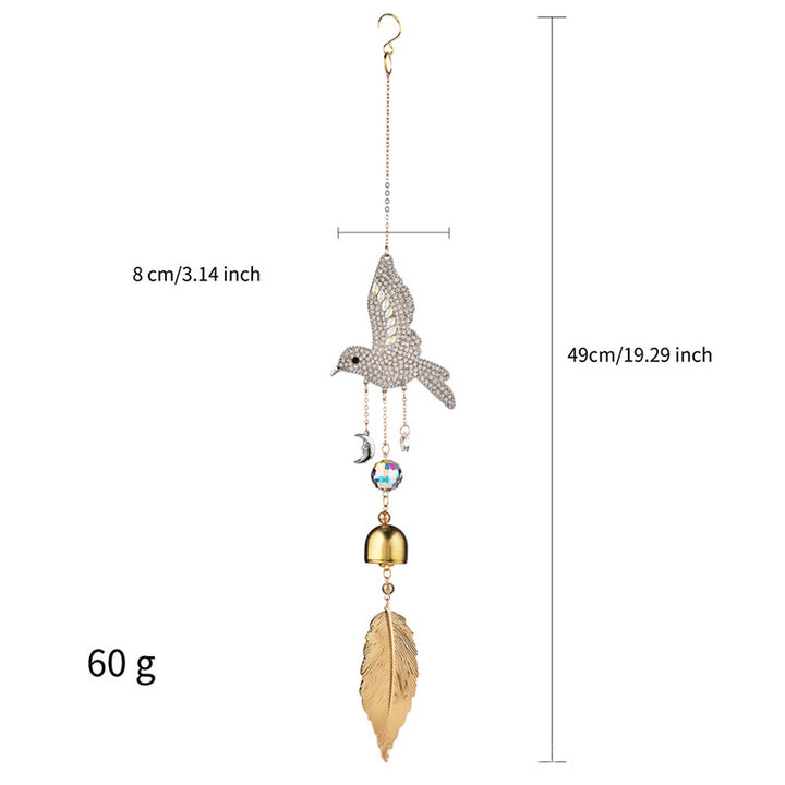 Carillon éolien attrape-soleil en cristal à prisme colibri Olivenorma