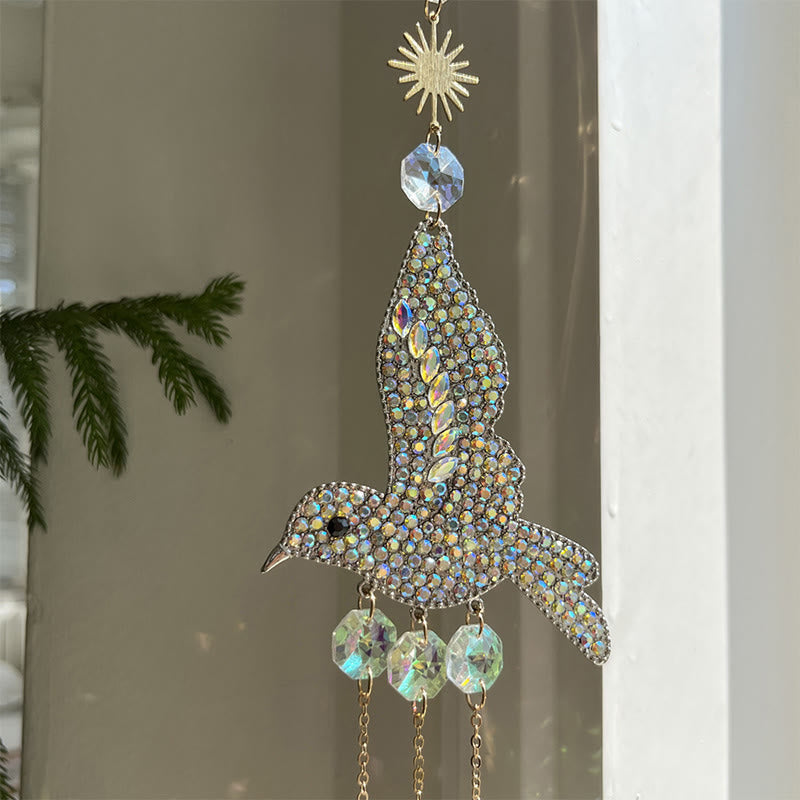 Carillon éolien attrape-soleil en cristal à prisme colibri Olivenorma