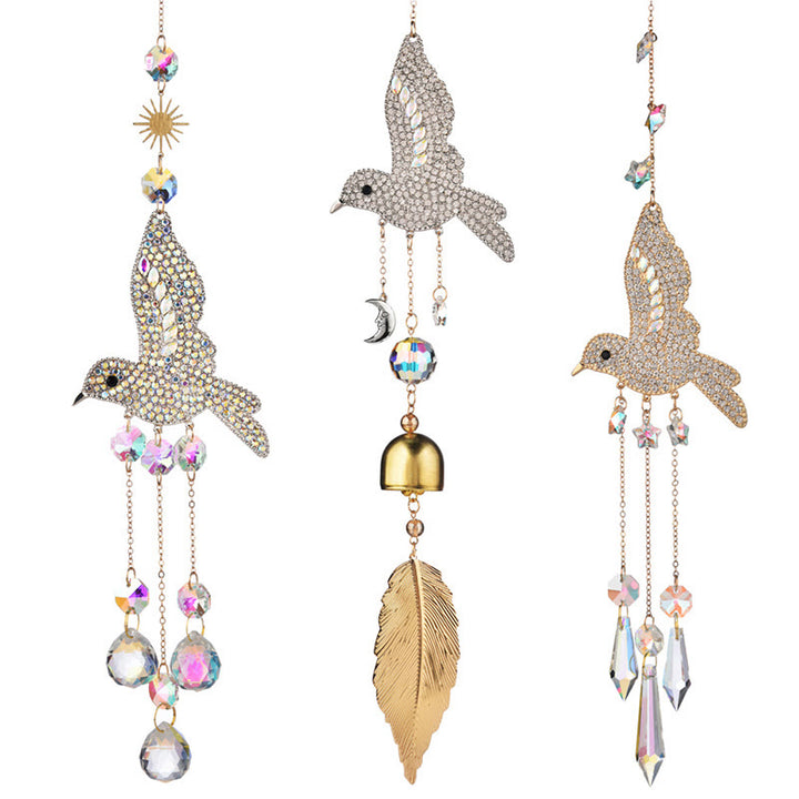 Carillon éolien attrape-soleil en cristal à prisme colibri Olivenorma