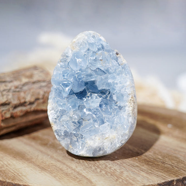 Cristal de guérison naturel Olivenorma Géode de célestine brute - 900-1000g - image 0