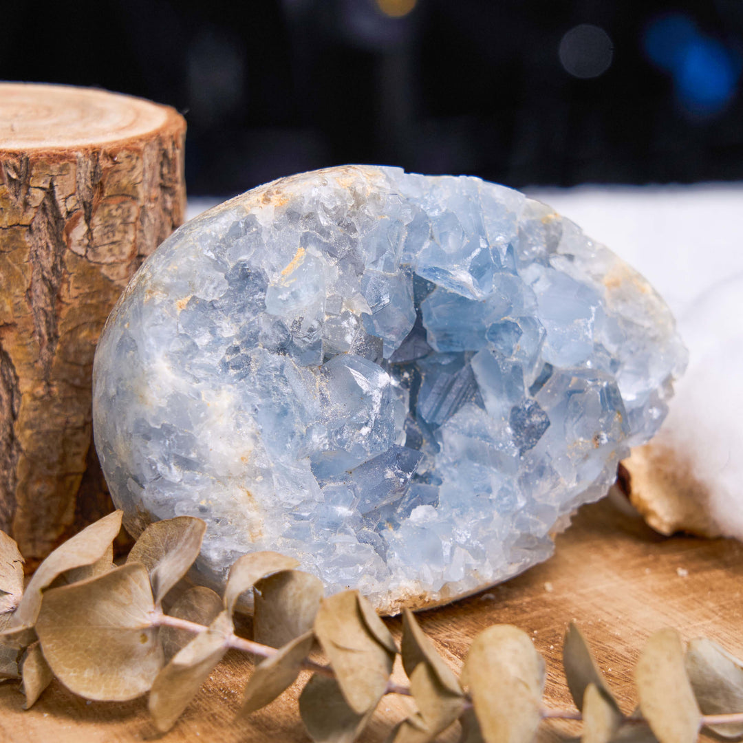 Cristal de guérison naturel Olivenorma Géode de célestine brute - image 6