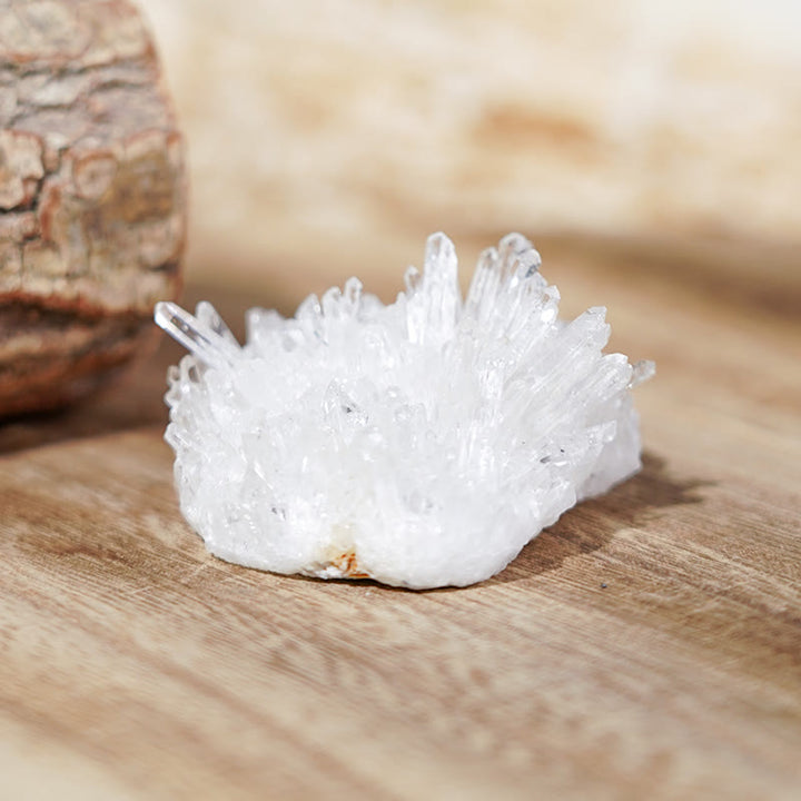 Grappe de cristaux de guérison énergétique en quartz clair naturel Olivenorma