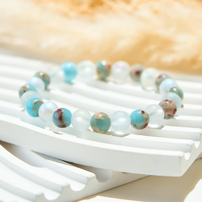 Bracelet en perles de pierre de lune en pierre naturelle empereur Olivenorma