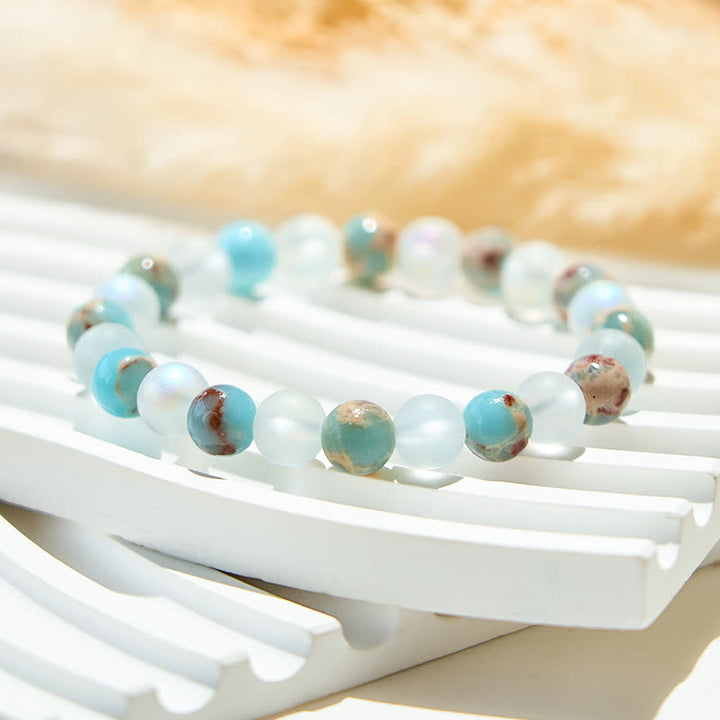 Bracelet en perles de pierre de lune en pierre naturelle empereur Olivenorma
