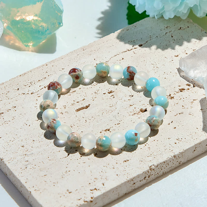 Bracelet en perles de pierre de lune en pierre naturelle empereur Olivenorma