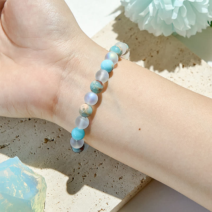 Bracelet en perles de pierre de lune en pierre naturelle empereur Olivenorma