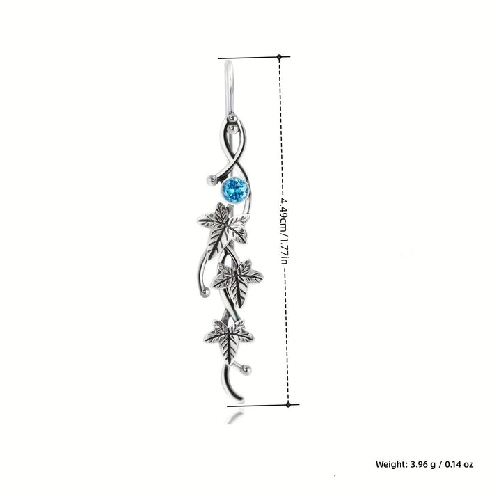 Boucles d'oreilles en forme de vigne incrustées de pierres précieuses authentiques Olivenorma