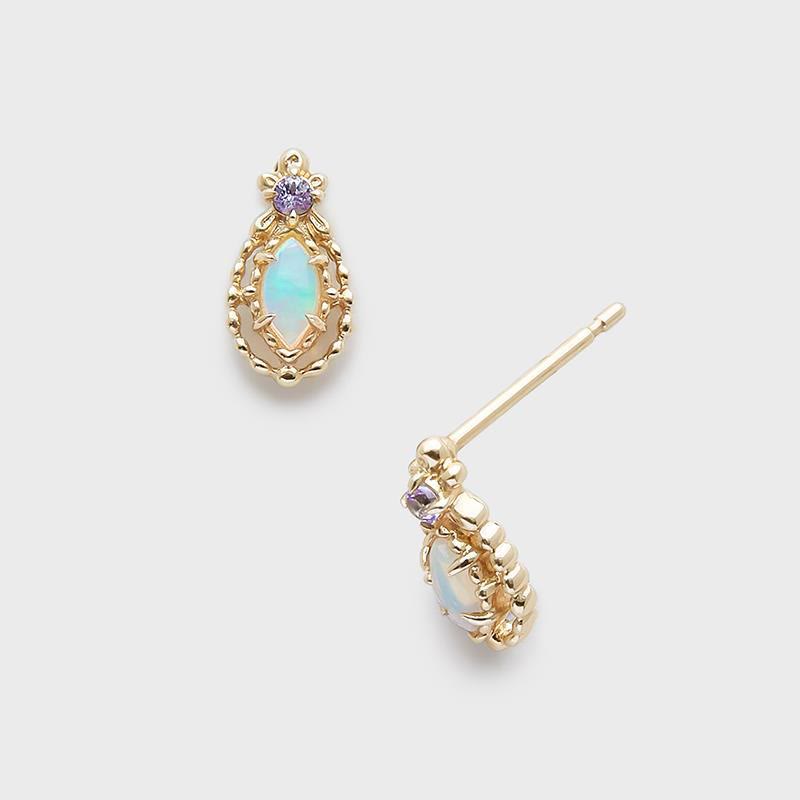 Ensemble de bijoux en pierres précieuses avec collier, bague et boucles d'oreilles en opale Olivenorma
