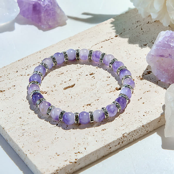 Bracelet en perles de lépidolite naturelle Olivenorma
