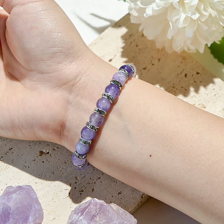 Bracelet en perles de lépidolite naturelle Olivenorma