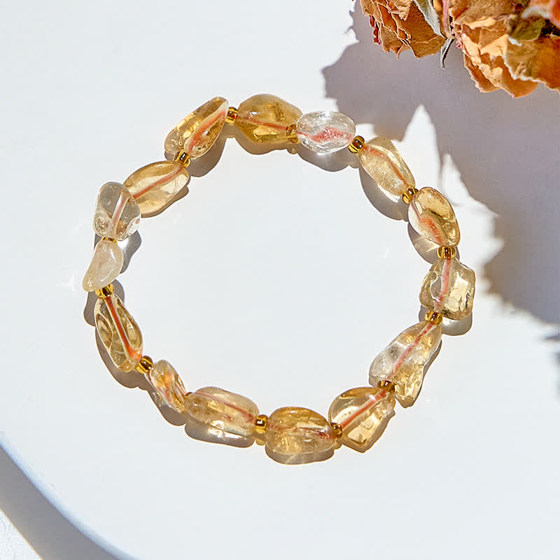 Bracelet en perles de citrine naturelle Olivenorma