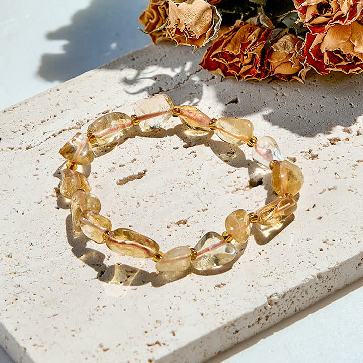 Bracelet en perles de citrine naturelle Olivenorma