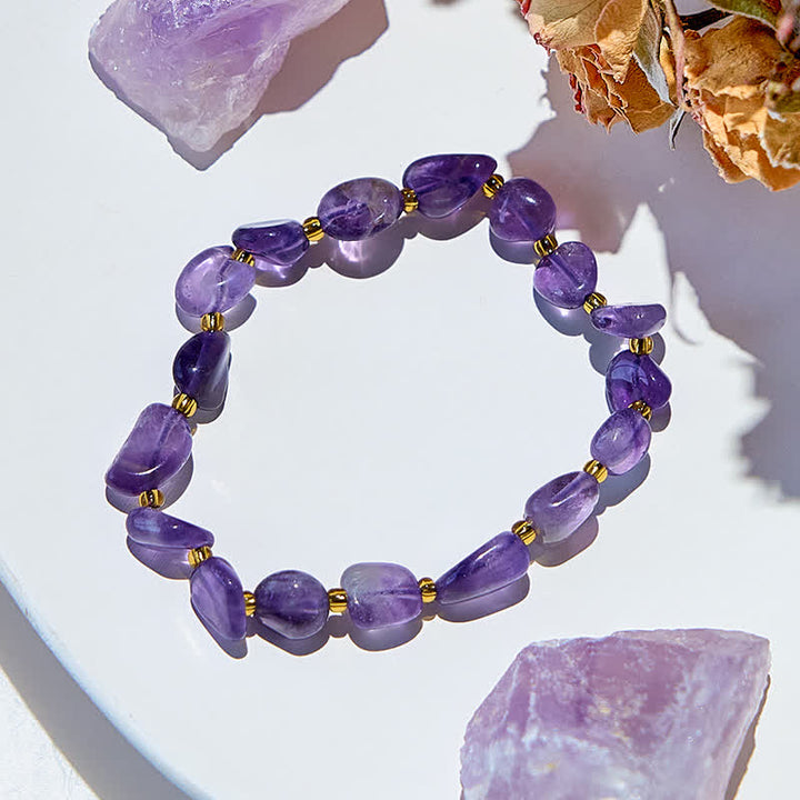 Bracelet en perles d'améthyste naturelle Olivenorma