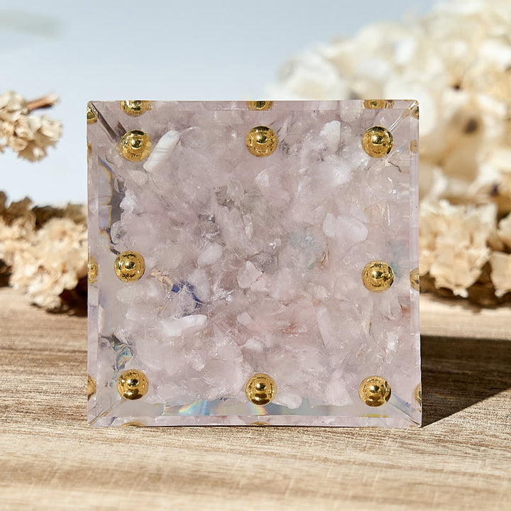 Cube de Métatron Olivenorma avec pyramide d'orgone en cristal à 7 chakras