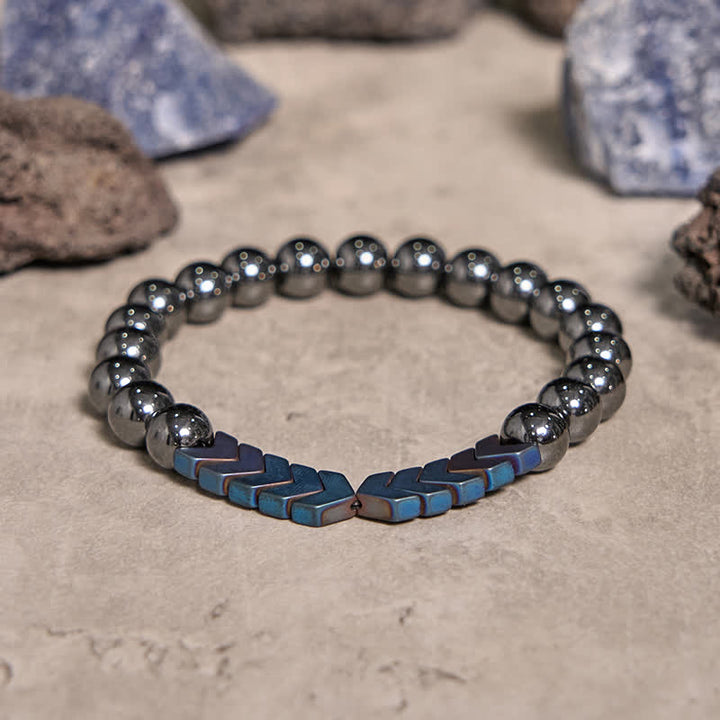 Bracelet de perles en forme de flèche plaquées hématite naturelle Olivenorma