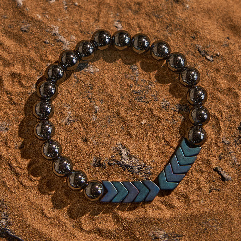 Bracelet de perles en forme de flèche plaquées hématite naturelle Olivenorma