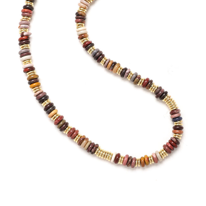 Collier de perles en pierres précieuses Olivenorma Boho Soleil Lune Étoile