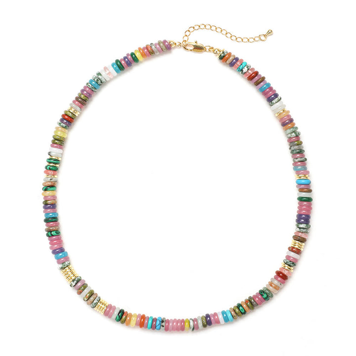 Collier de perles en pierres précieuses Olivenorma Boho Soleil Lune Étoile
