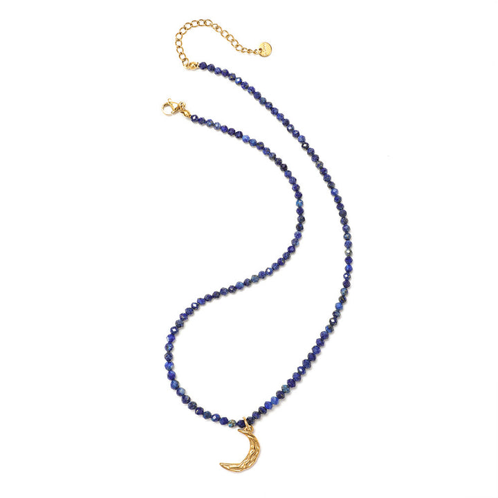 Collier de perles en pierres précieuses Olivenorma Boho Soleil Lune Étoile
