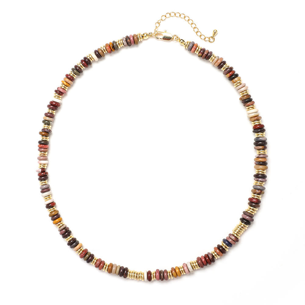 Collier de perles en pierres précieuses Olivenorma Boho Soleil Lune Étoile